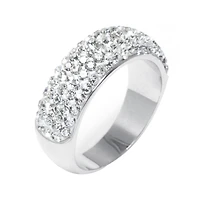 Sparkle Allure Womens 4MM White Crystal Pure Silver Over Brass Band