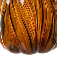 Glitzhome Striped Glass Pumpkin Thanksgiving Tabletop Decor