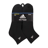adidas Mens Multi-Pack 6 Pair Big and Tall Quarter Ankle Socks
