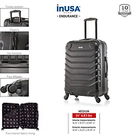 InUSA Endurance 24 Inch Hardside Lightweight Checked Spinner Luggage