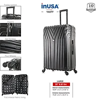 InUSA Vasty Inch Hardside Lightweight Checked Spinner Luggage