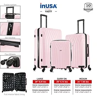 InUSA Vasty 3-pc. Hardside Lightweight Spinner Luggage Set