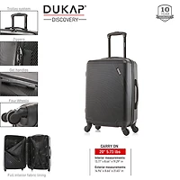 Dukap Discovery 20 Inch Hardside Lightweight Carry-On Spinner Luggage