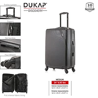Dukap Discovery 24 Inch Hardside Lightweight Checked Spinner Luggage