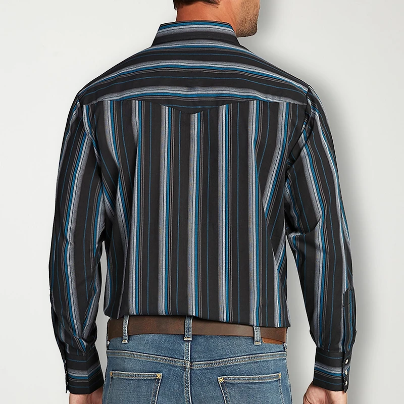 Ely Cattleman Stripe Big and Tall Mens Long Sleeve Western Shirt
