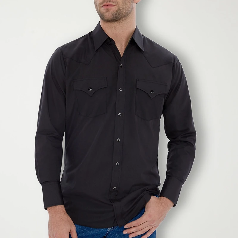 Ely Cattleman Snap Front Mens Long Sleeve Classic Fit Button-Down Shirt
