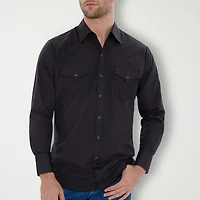 Ely Cattleman Snap Front Mens Long Sleeve Classic Fit Button-Down Shirt