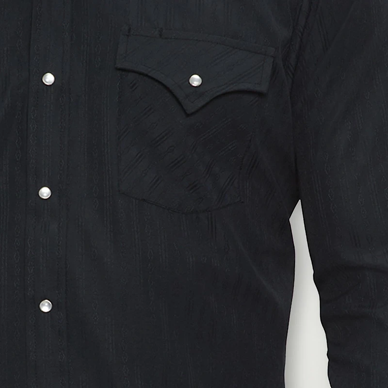 Ely Cattleman Tonal Snap Front Mens Long Sleeve Classic Fit Button-Down Shirt