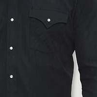 Ely Cattleman Tonal Snap Front Mens Long Sleeve Classic Fit Button-Down Shirt