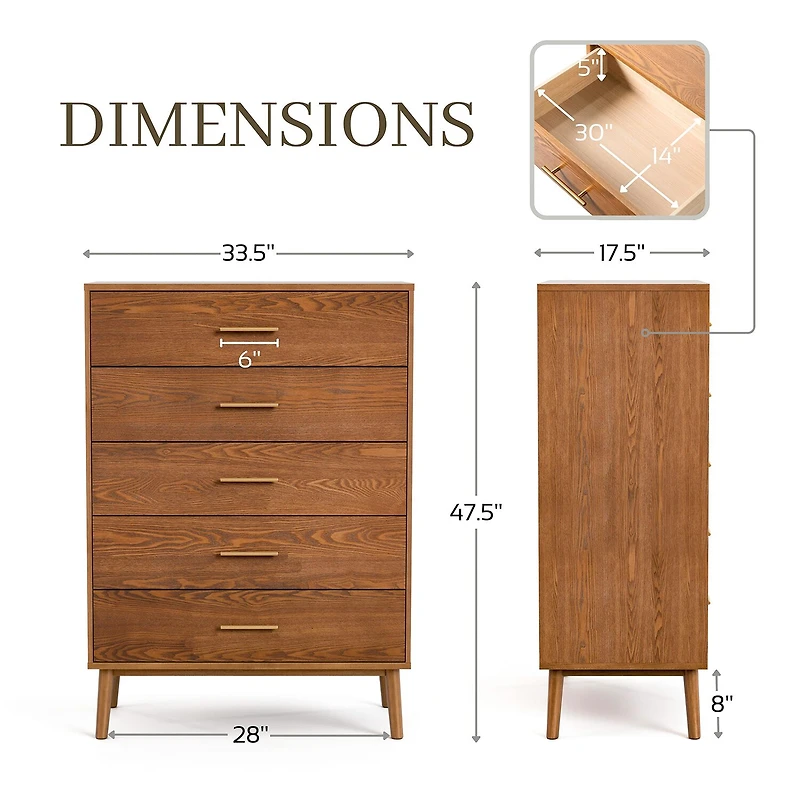 Furniture of America™ Pinner 5-Drawer Chest