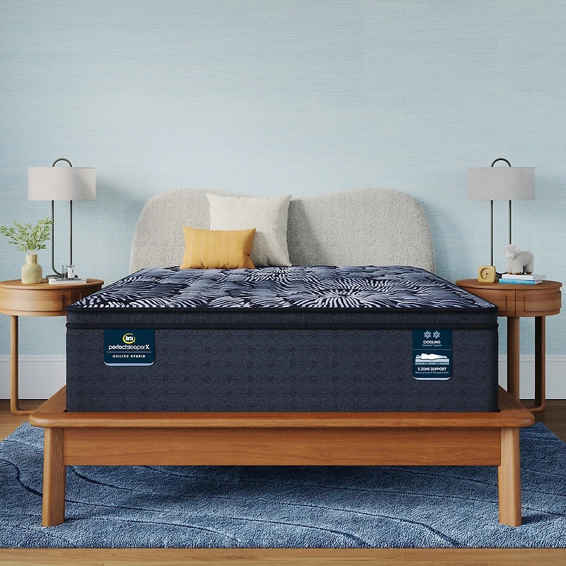 Serta Quilted Perfect Sleeper X Hybrid Lexton 14.25" Medium Pillow Top - Mattress + Box Spring