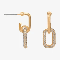 Bijoux Bar Delicates Womens Glass Paperclip Drop Earrings