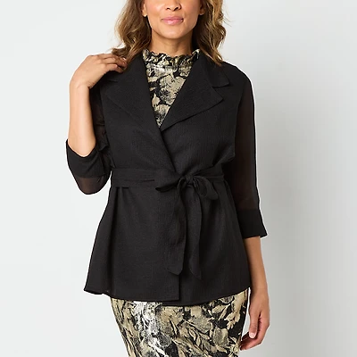 Studio 1 Womens V Neck 3/4 Sleeve Shrug
