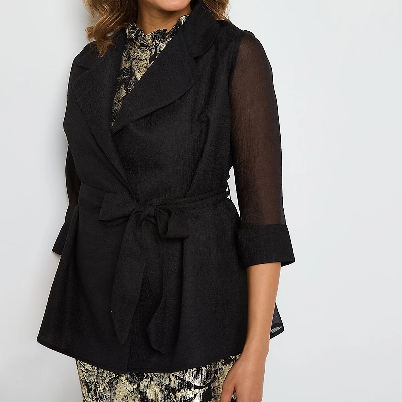 Studio 1 Womens V Neck 3/4 Sleeve Shrug