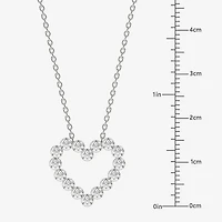 Floating Diamonds (F / Vs2) Womens 1 CT. T.W. Lab Grown White Diamond 14K Gold Heart 18 Inch Pendant Necklace