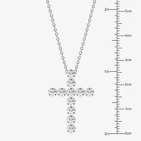 Floating Diamonds (F / Vs2) Womens 2 CT. T.W. Lab Grown White Diamond 14K Gold Cross 18 Inch Pendant Necklace