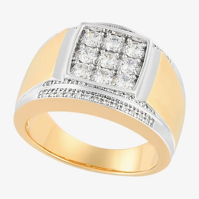 Mens Cubic Zirconia 14K Gold Over Silver Sterling Fashion Ring