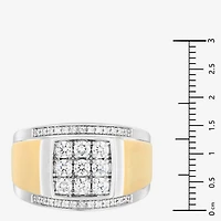 Mens Cubic Zirconia 14K Gold Over Silver Sterling Fashion Ring