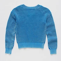 Thereabouts Little & Big Kid Girls V Neck Long Sleeve Pullover Sweater