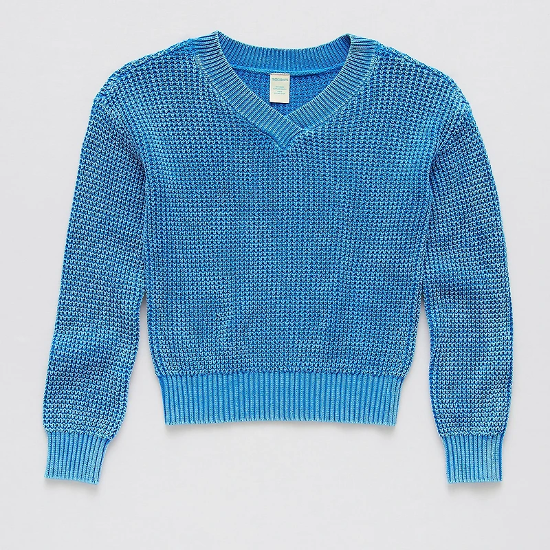 Thereabouts Little & Big Kid Girls V Neck Long Sleeve Pullover Sweater