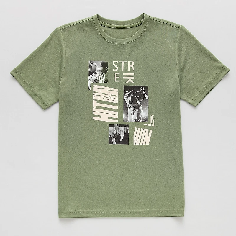 Xersion Performance Little & Big Kid Boys Crew Neck Short Sleeve Regular Fit Graphic T-Shirt