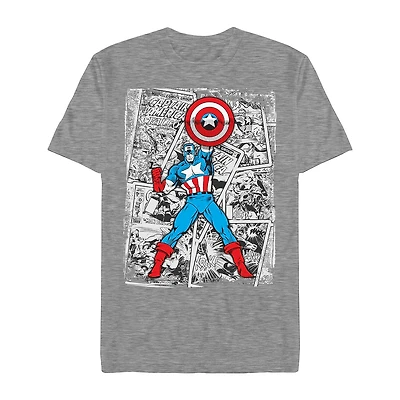 Mens Short Sleeve Captain America Graphic T-Shirt