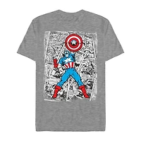 Mens Short Sleeve Captain America Graphic T-Shirt