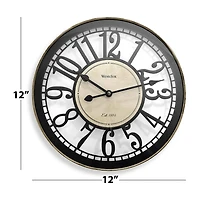 Westclox 12" Bronze Open Arabic Numeral Wall Clock