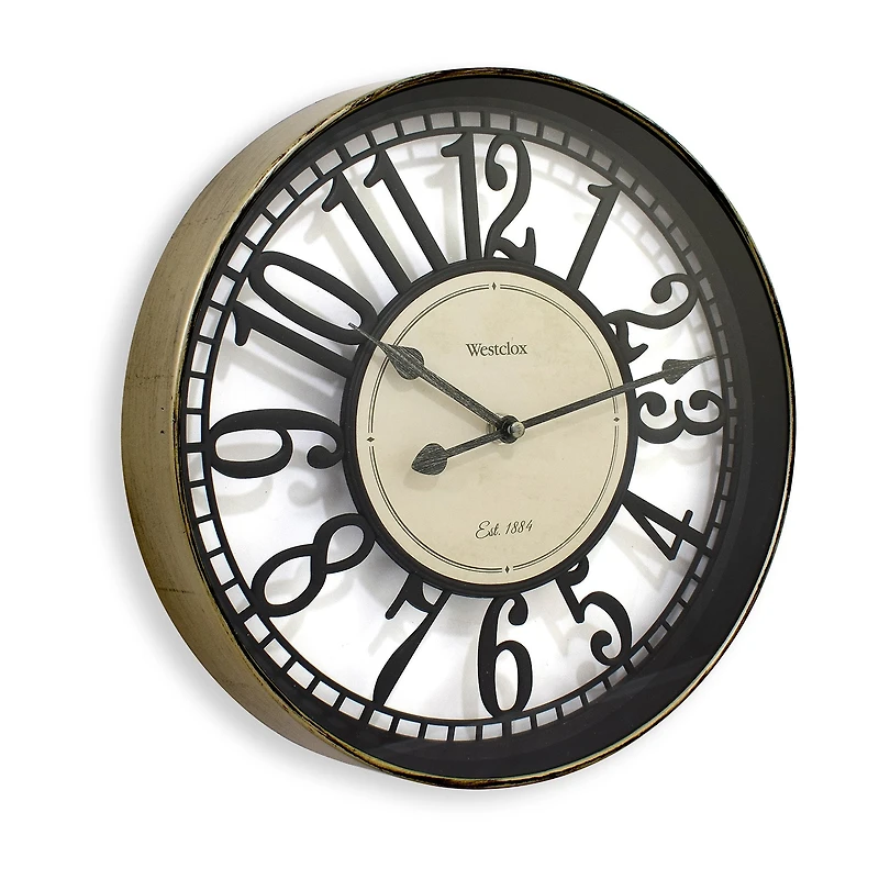 Westclox 12" Bronze Open Arabic Numeral Wall Clock