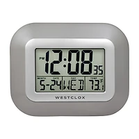 Westclox Classic Modern Lcd Display Digital Silent/Non-Ticking Wall Clock
