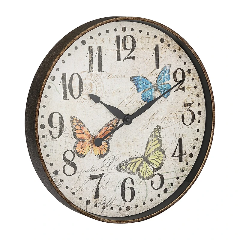 Westclox 12" Round Butterfly Wall Clock