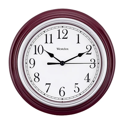 Westclox 9" Burgundy Round Wall Clock