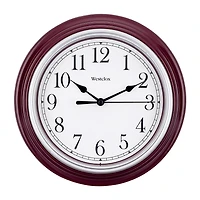 Westclox 9" Burgundy Round Wall Clock