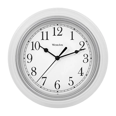 Westclox 9" White Round Wall Clock