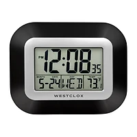Westclox Digital Lcd Day &And Temperature Wall Clock