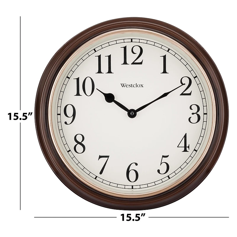 Westclox 15.5" Round Woodgrain Wall Clock