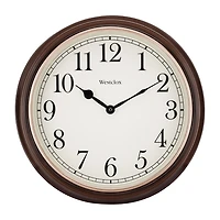 Westclox 15.5" Round Woodgrain Wall Clock