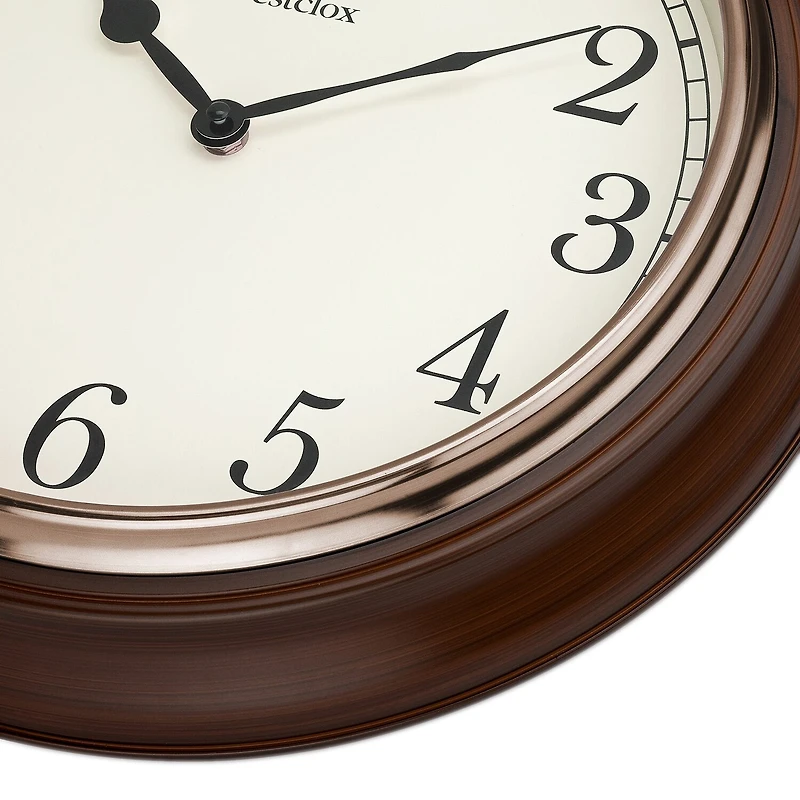 Westclox 15.5" Round Woodgrain Wall Clock