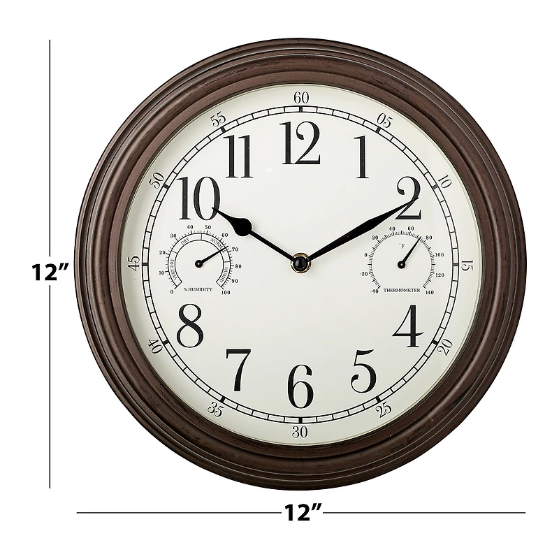 Westclox 12" Brown Silent/Non-Ticking Wall Clock