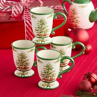 Certified International Holly Tree 4-pc. Holiday Coffee Mug