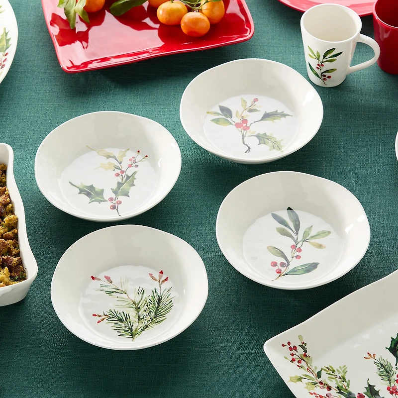 Certified International Holly And Vines 4-pc. Stoneware Pasta Bowl