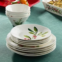 Certified International Holly And Vines 4-pc. Stoneware Dessert Plate