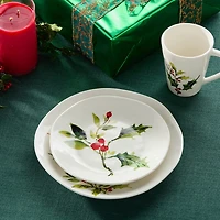 Certified International Holly And Vines 4-pc. Stoneware Dessert Plate