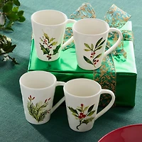 Certified International Holly And Vines 4-pc. Holiday Coffee Mug