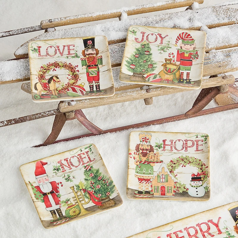 Certified International Nutcracker Parade 4-pc. Ceramic Dessert Plate