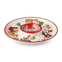 Certified International Santa'S Retro Christmas Ceramic Chip & Dip Set