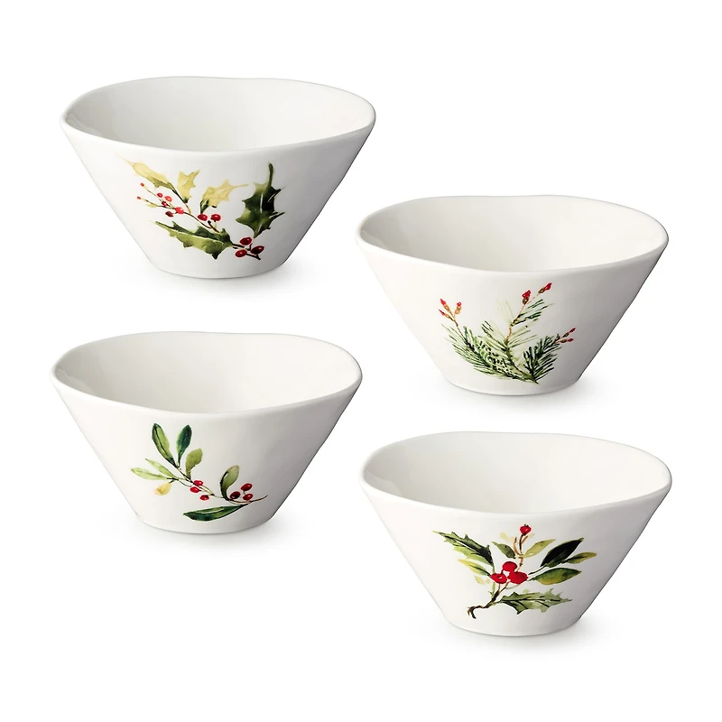 Certified International Holly And Vines 4-pc. Stoneware Ice Cream Bowl