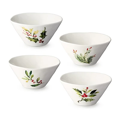 Certified International Holly And Vines 4-pc. Stoneware Ice Cream Bowl