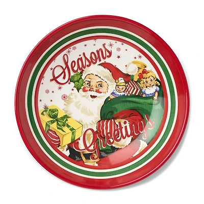 Certified International Santa'S Retro Christmas Ceramic Serving Bowl