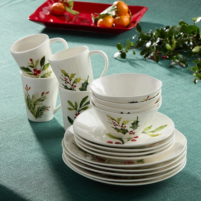 Certified International Holly And Vines 16-pc. Stoneware Dinnerware Set